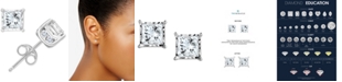 TruMiracle Diamond Princess Stud Earrings (3/4 ct. t.w.) in 14k White Gold, Gold or Rose Gold